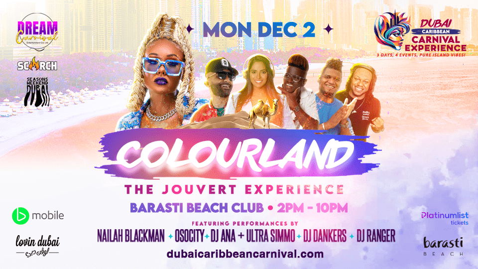 Dubai Caribbean Carnival Presents Colourland Dubai -The Jouvert Experience