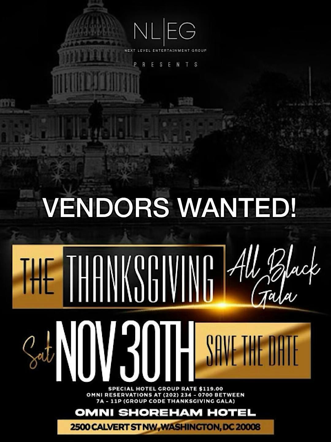 VENDOR SIGN UP FOR THE "ALL BLACK AFFAIR" NOV 30TH IN WASHINGTON, DC