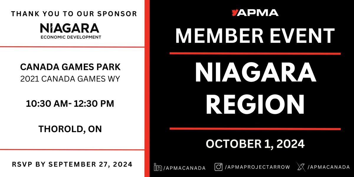 APMA Member Event - NIAGARA REGION