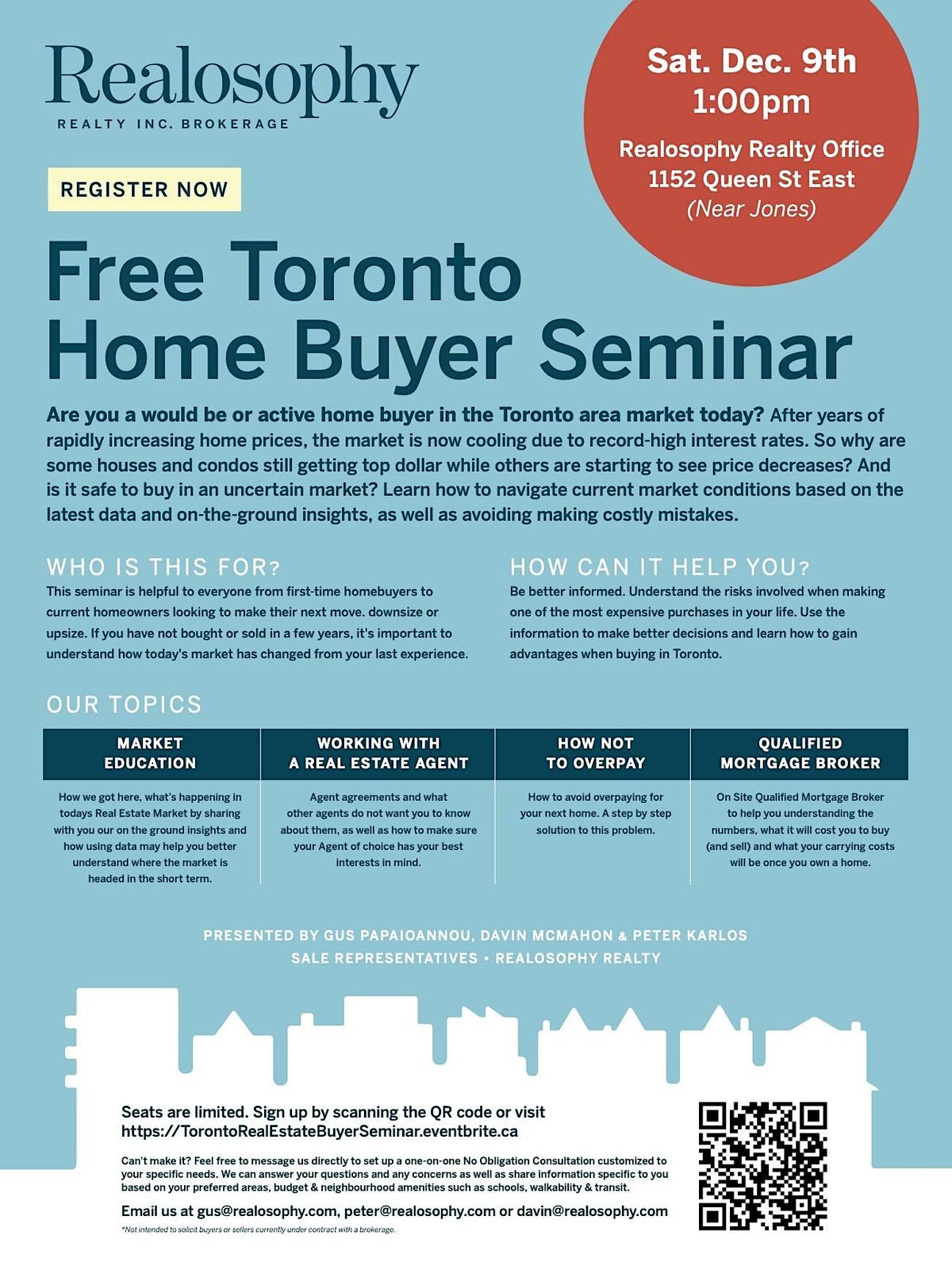 Free Toronto Home Buyer Seminar - Saturday December 9th 1pm