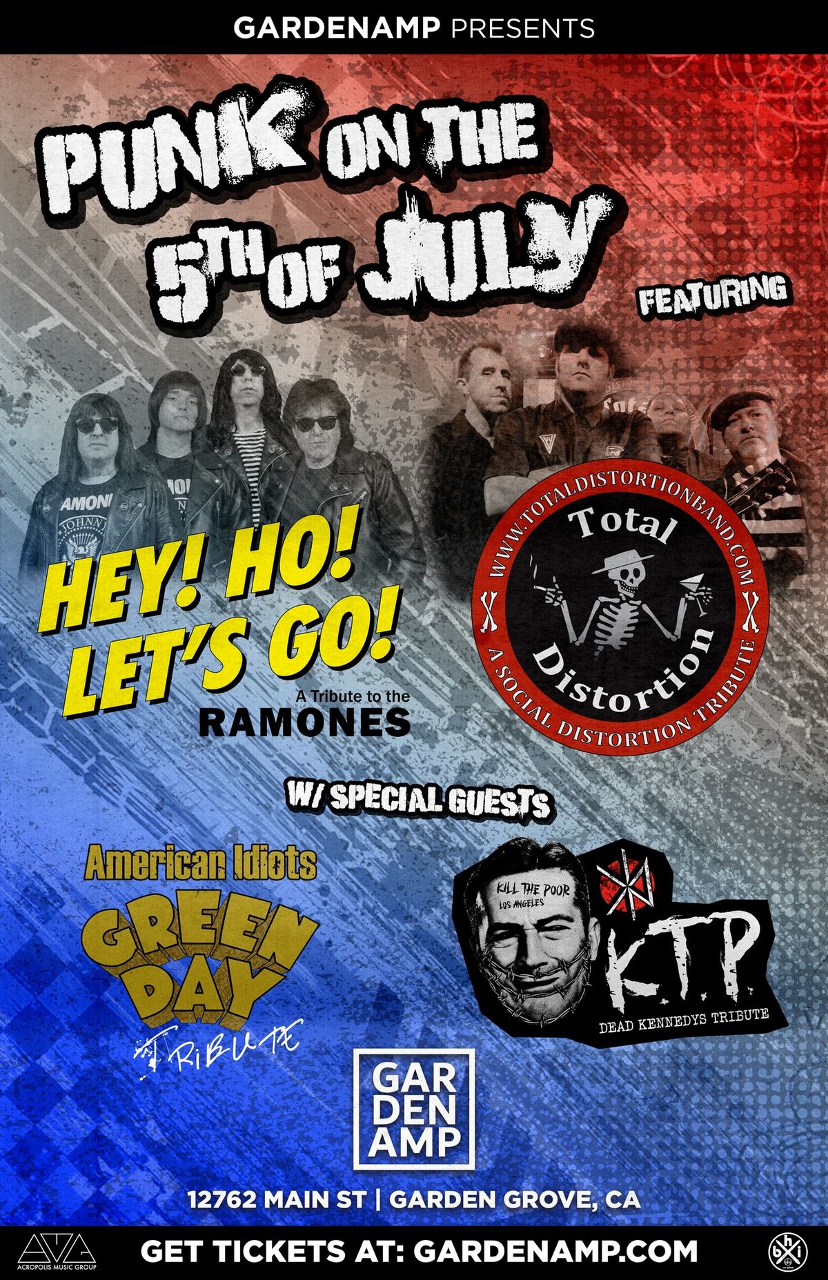 Ramones, Social Distortion, Green Day, Dead Kennedys tributes - Punk on the 5th of July!