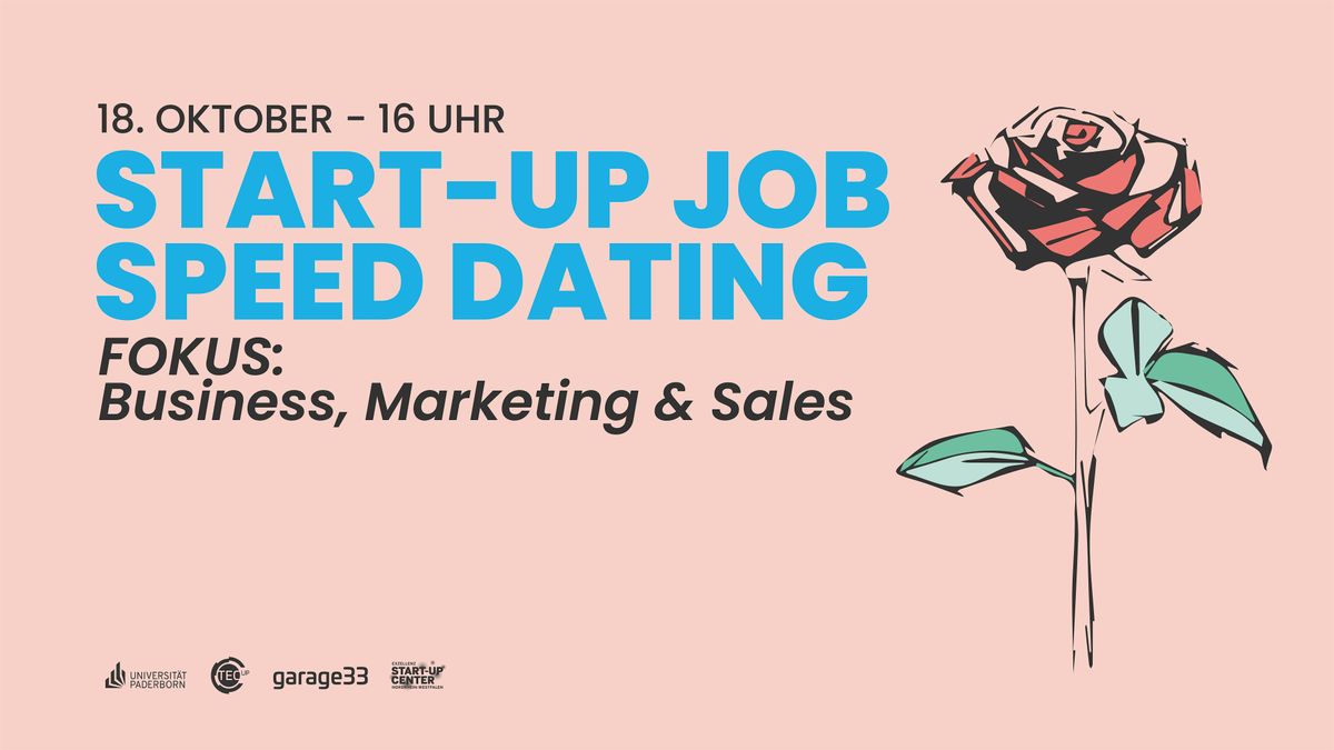 Start-up Job Speed Dating \u2013 Fokus: Business, Marketing & Sales