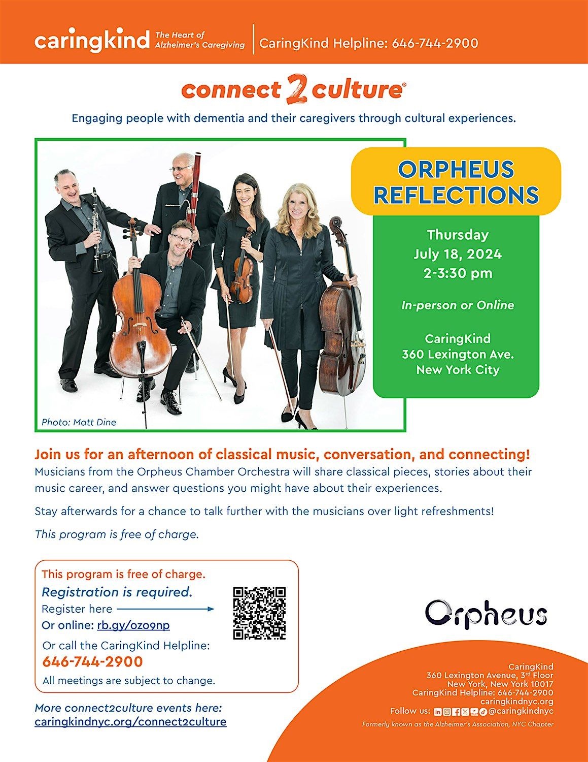 Orpheus Reflections at CaringKind