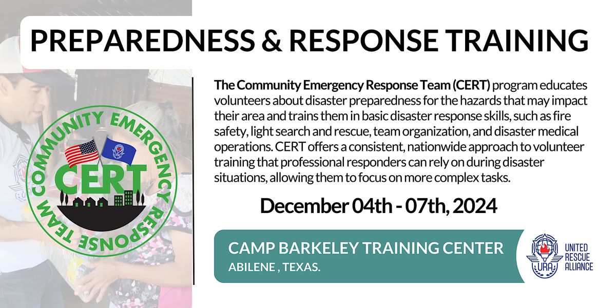 Community Preparedness Training- BASIC CERT