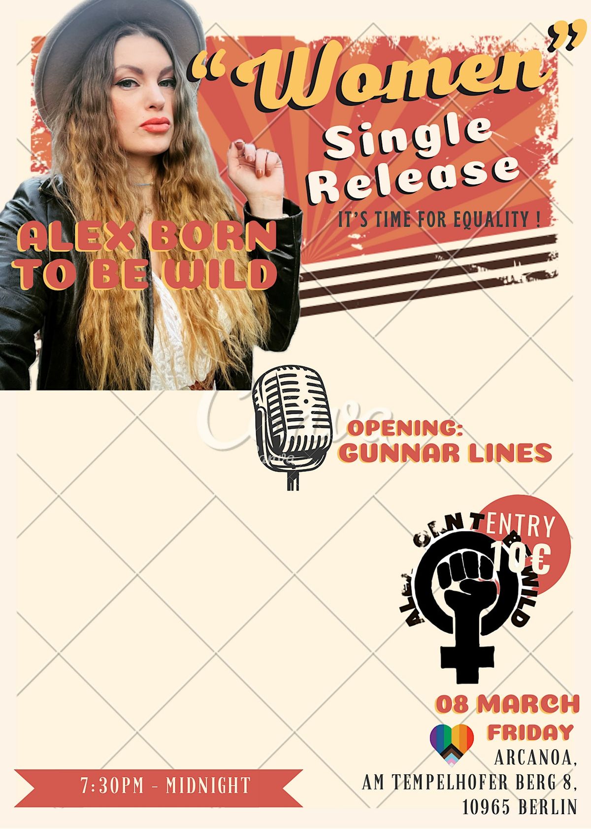 Alex Born To Be Wild - Single Release “Women”, Arcanoa, Am Tempelhofer ...