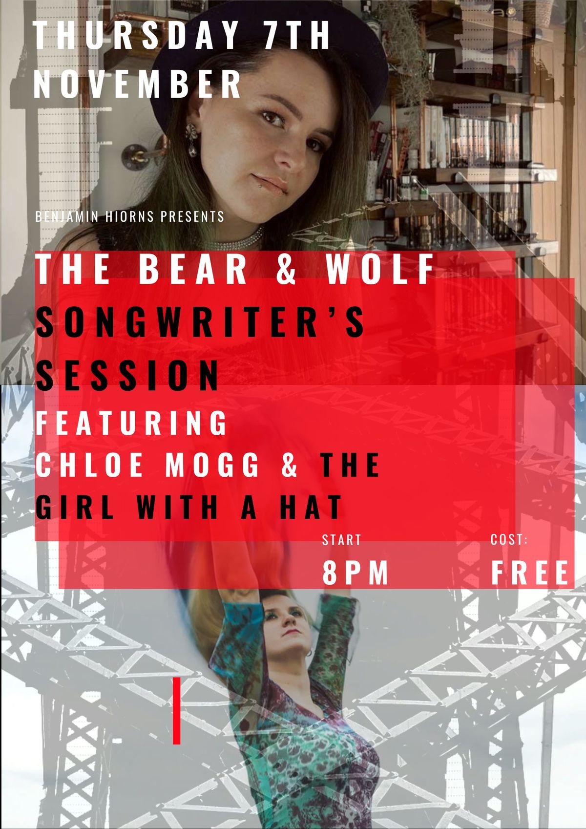 Songwriter's Session @ The Bear and Wolf featuring Chloe Mogg and The Girl With a Hat