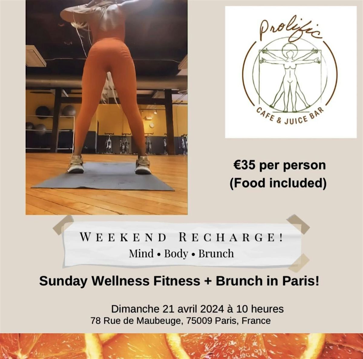 Sunday Wellness Fitness + Brunch in Paris!