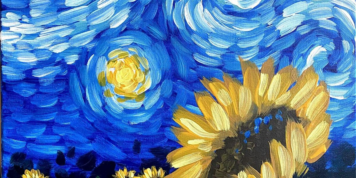Starry Night Sunflower - Paint and Sip by Classpop!\u2122