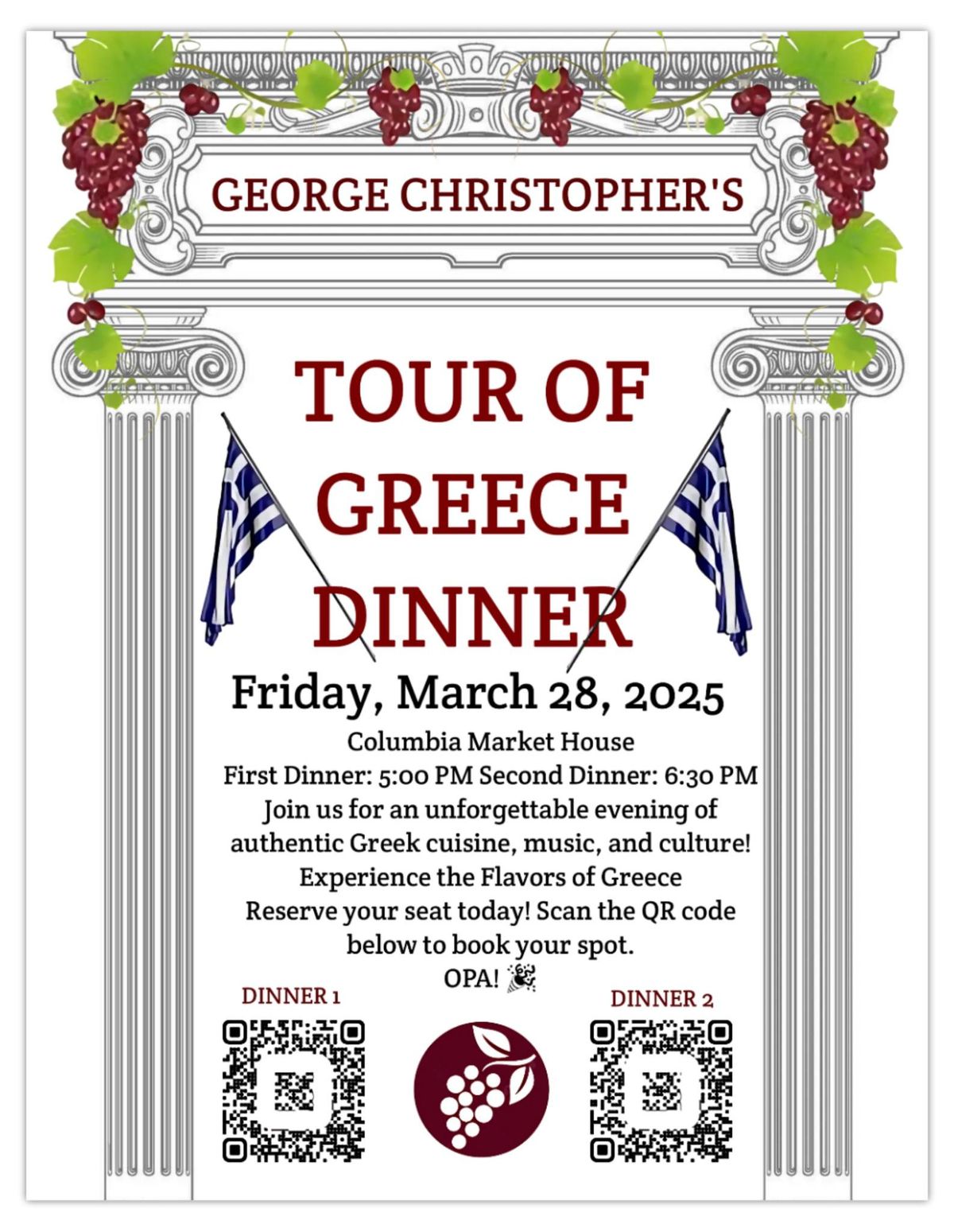 Tour of Greece Dinner