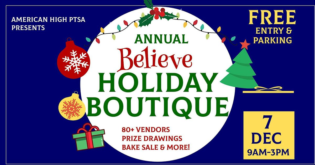 19th Annual "BELIEVE" Holiday Boutique