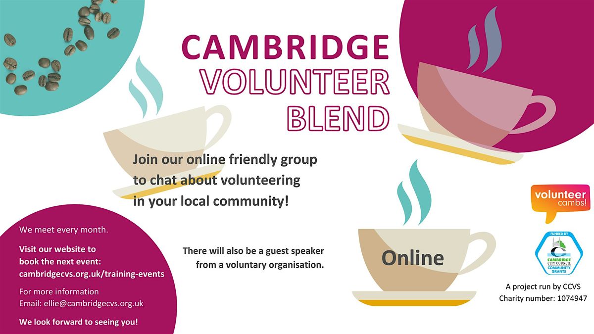 VOLUNTEER BLEND: virtual coffee morning to talk about volunteering