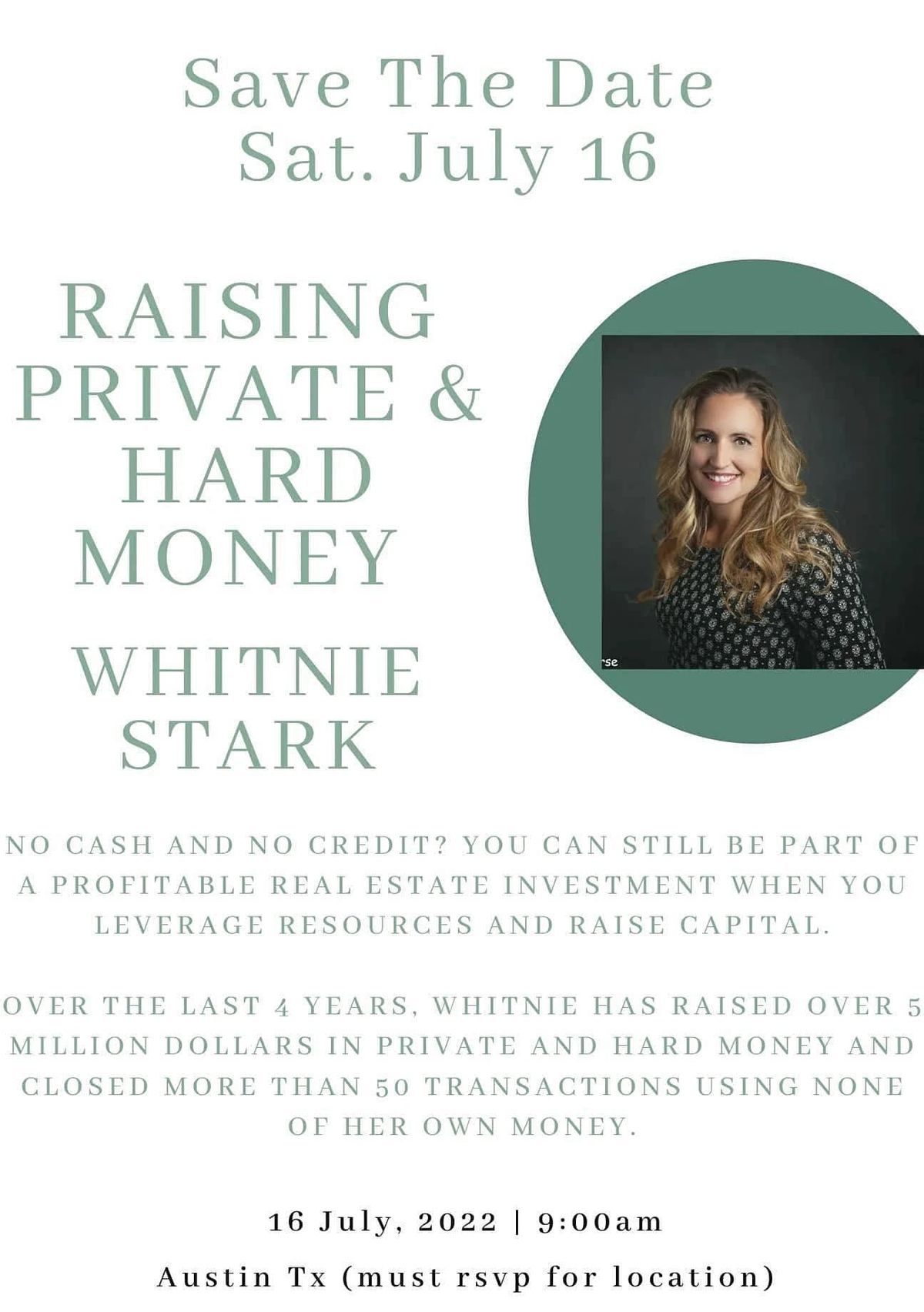 Real Estate Investing Private and Hard Money Training.