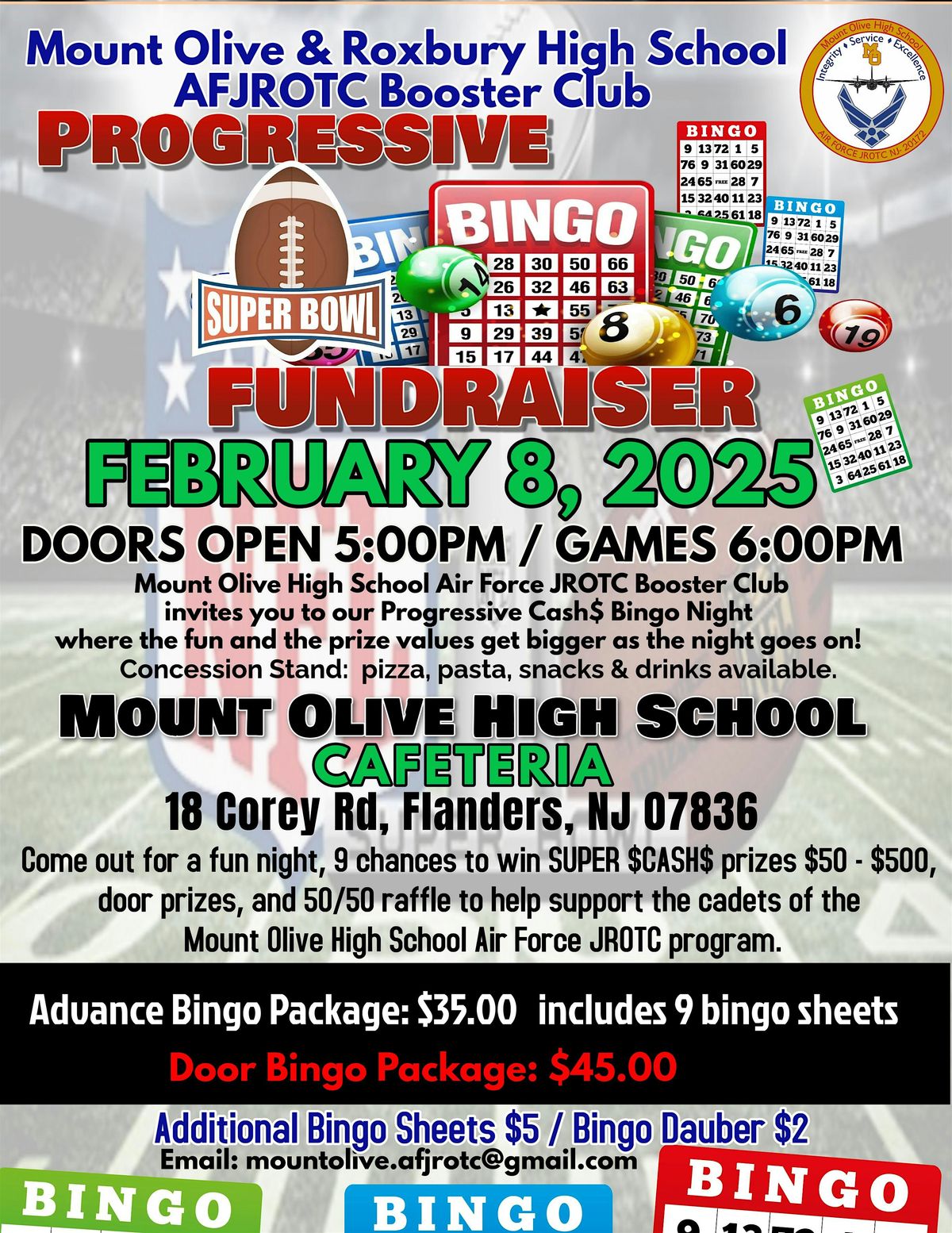 MOHS & RHS AFJROTC BINGO FUNDRAISER FEB25