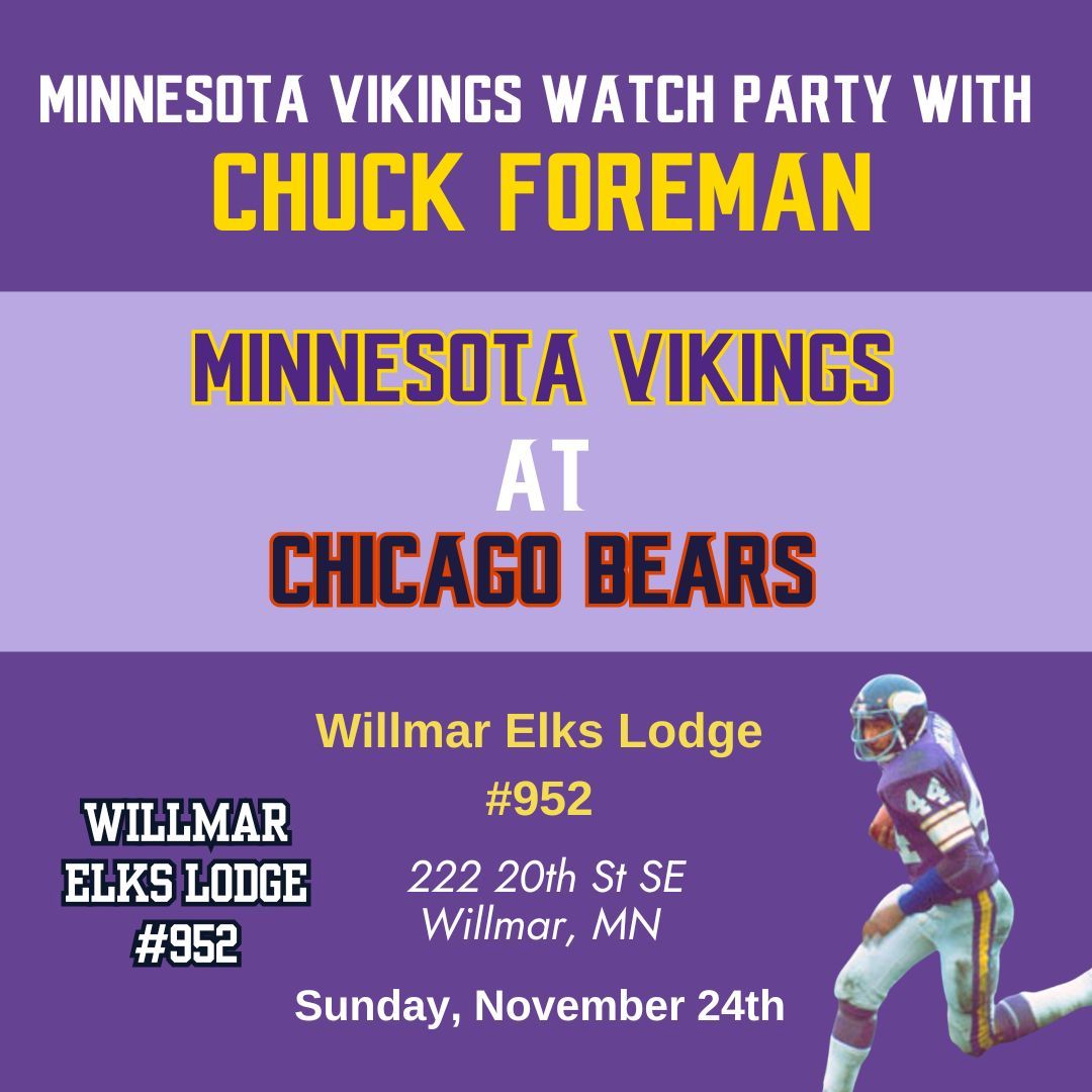 Chuck Foreman Vikings at Chicago Bears Watch Party