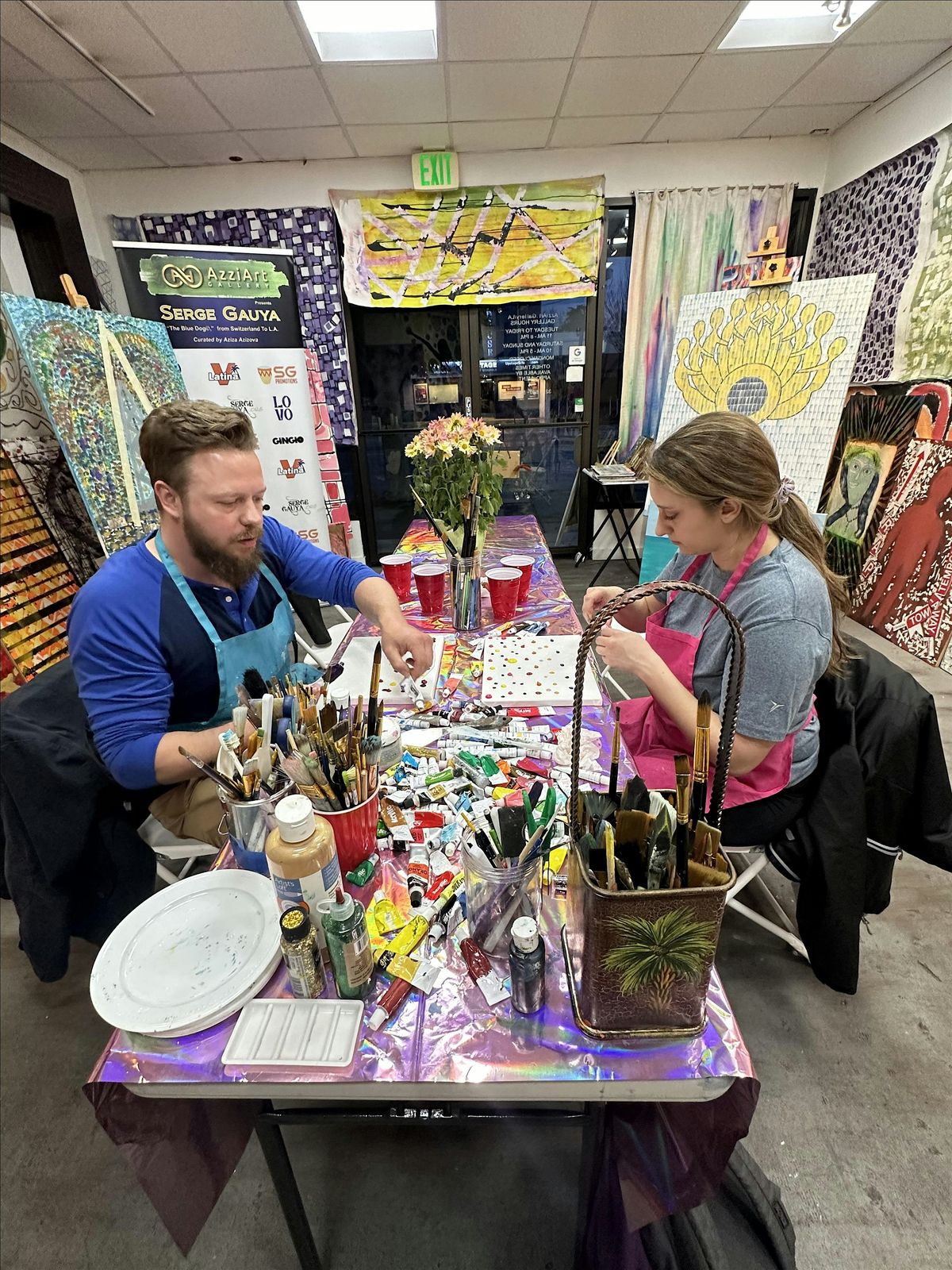Paint and sip. Paint Night. Art workshop. Painting class. Dating ideas.