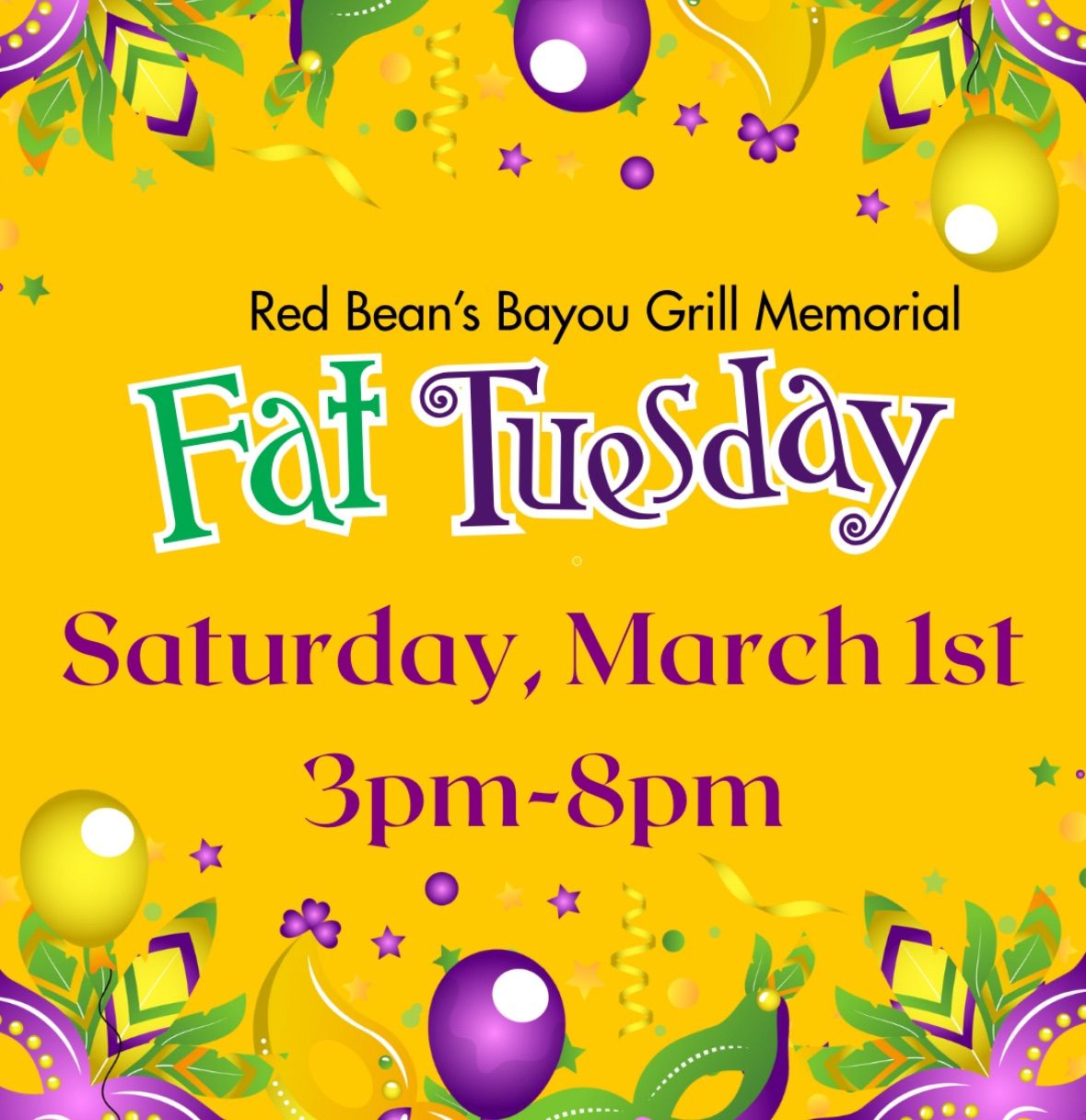 Fake Fat Tuesday - A Red Beans Bayou Grill Memorial