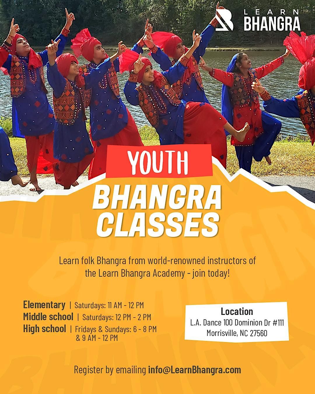 2023 Youth Bhangra Dance Classes by World-Renowned Learn Bhangra NC Academy