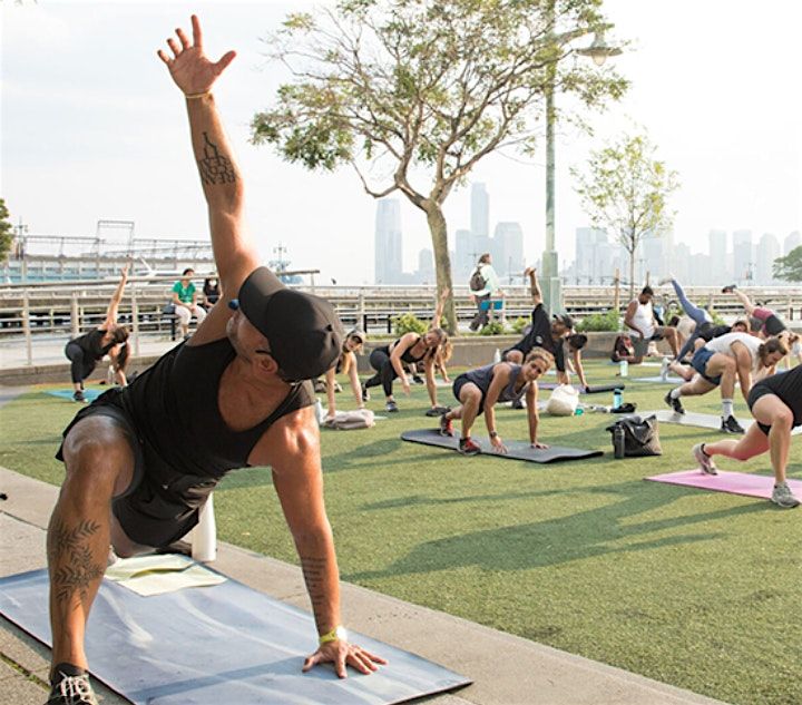 Yoga by the Hudson with @RobbySockRocker, West Village NYC