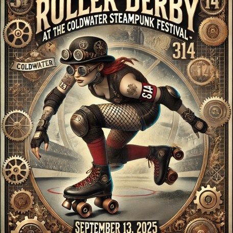 SAVE THE DATE - Roller Derby at the Coldwater Steam Punk Festival