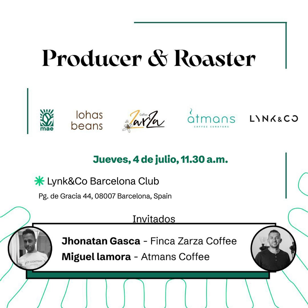 atmans Coffee | Zarza Coffee | MAE Coffee | Lynk&Co Barcelona Club
