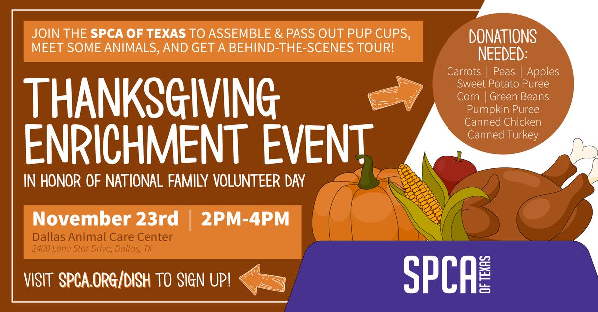 Thanksgiving Enrichment Event! In Honor of National Family Volunteer Week