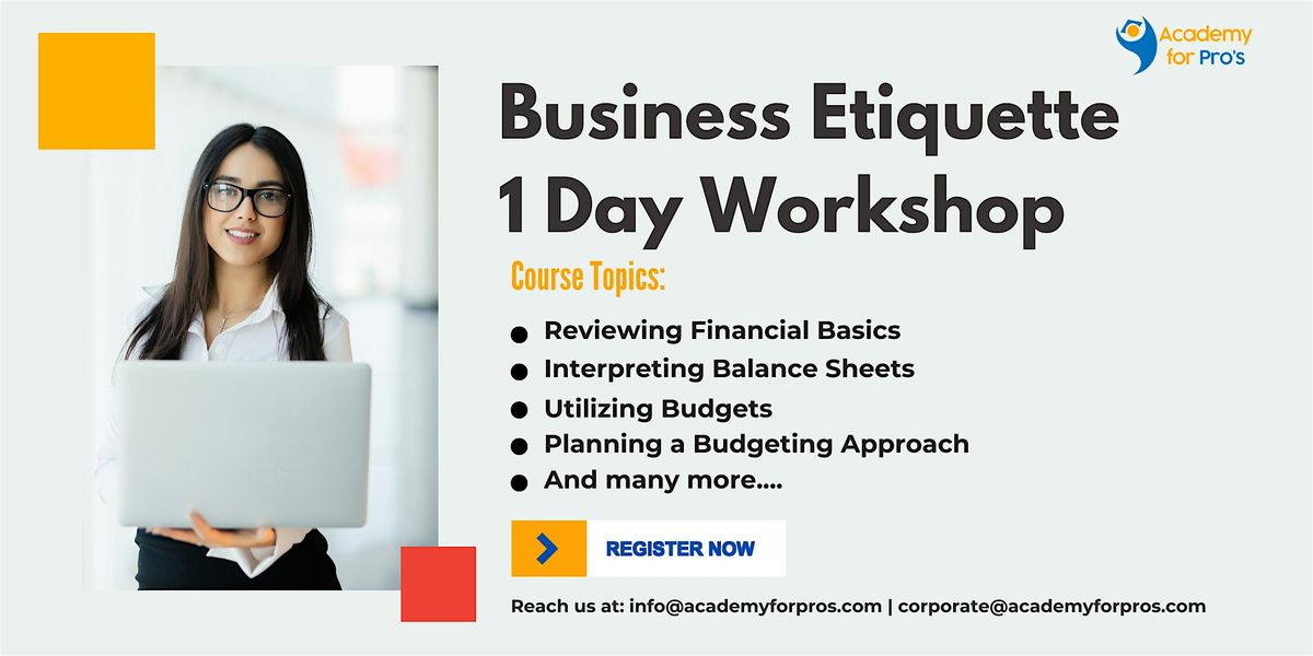 Business Etiquette 1 Day Workshop in Lancaster, CA