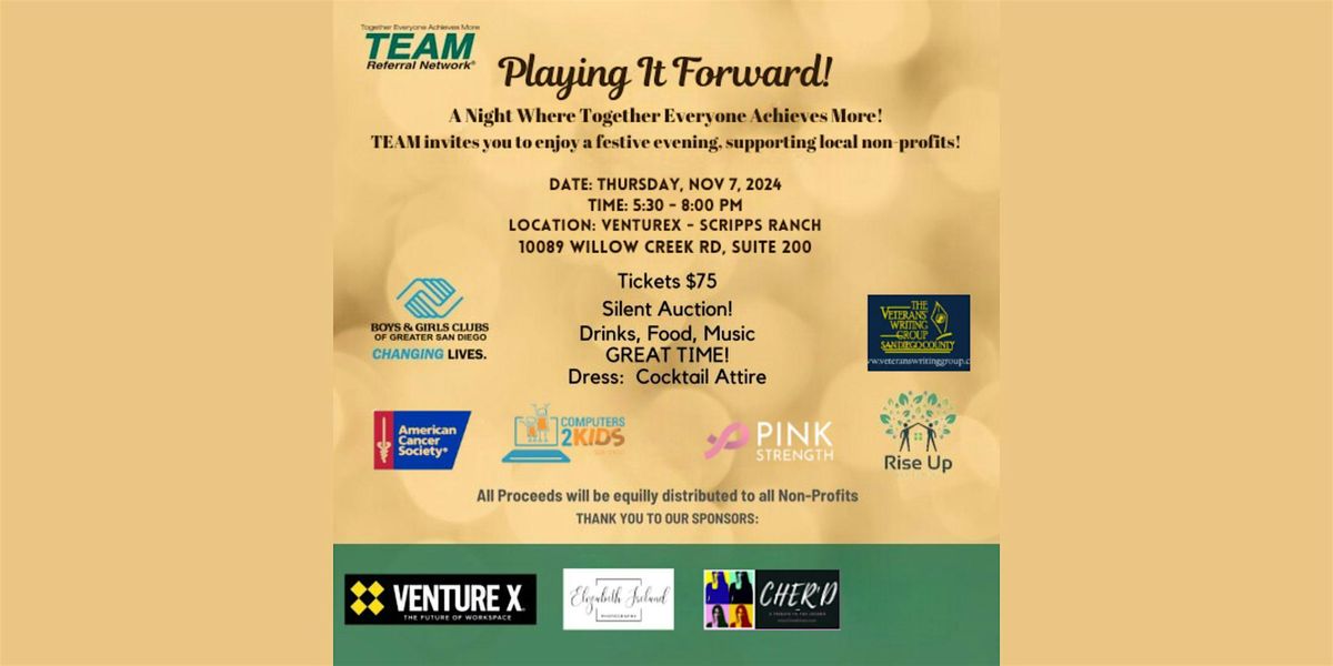 Playing it Forward: A night where together everyone achieves more