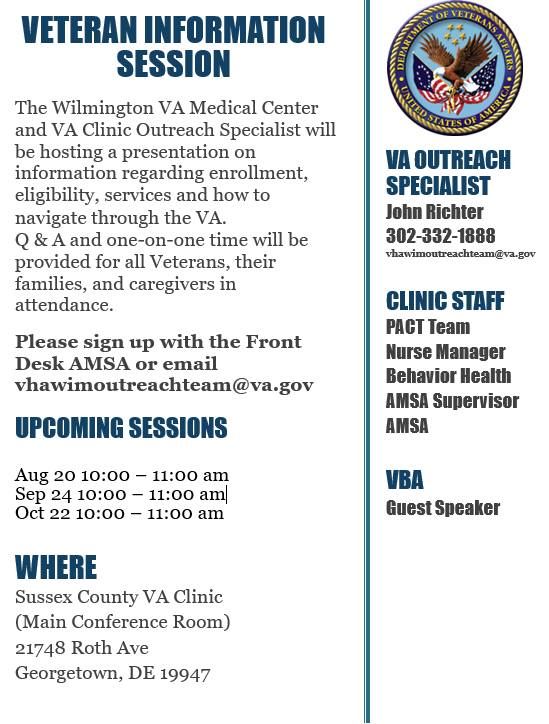 Veteran Information Session: Sussex County VA Clinic