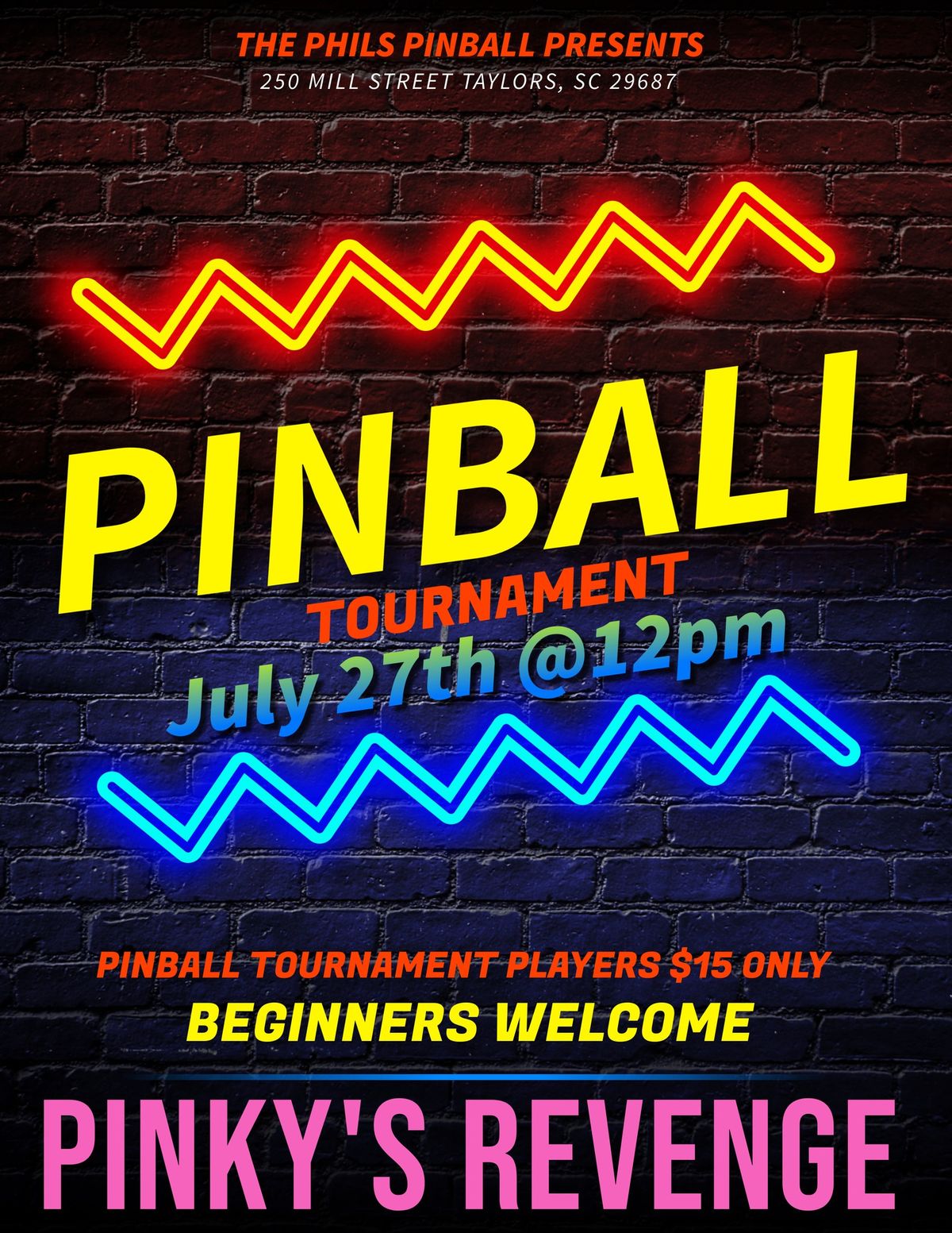 Pinky's July Pinball Tournament 2024