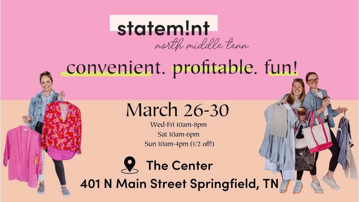 Statemint North Mid TN Pop-Up Adult Consignment for Men + Women