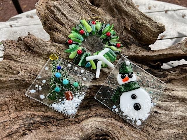 Fused Glass Ornaments (Set of 3)