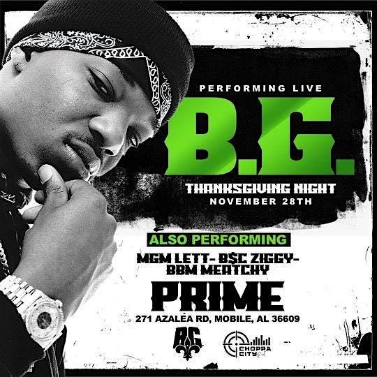 B.G  THANKSGIVING NIGHT CLUB PRIME