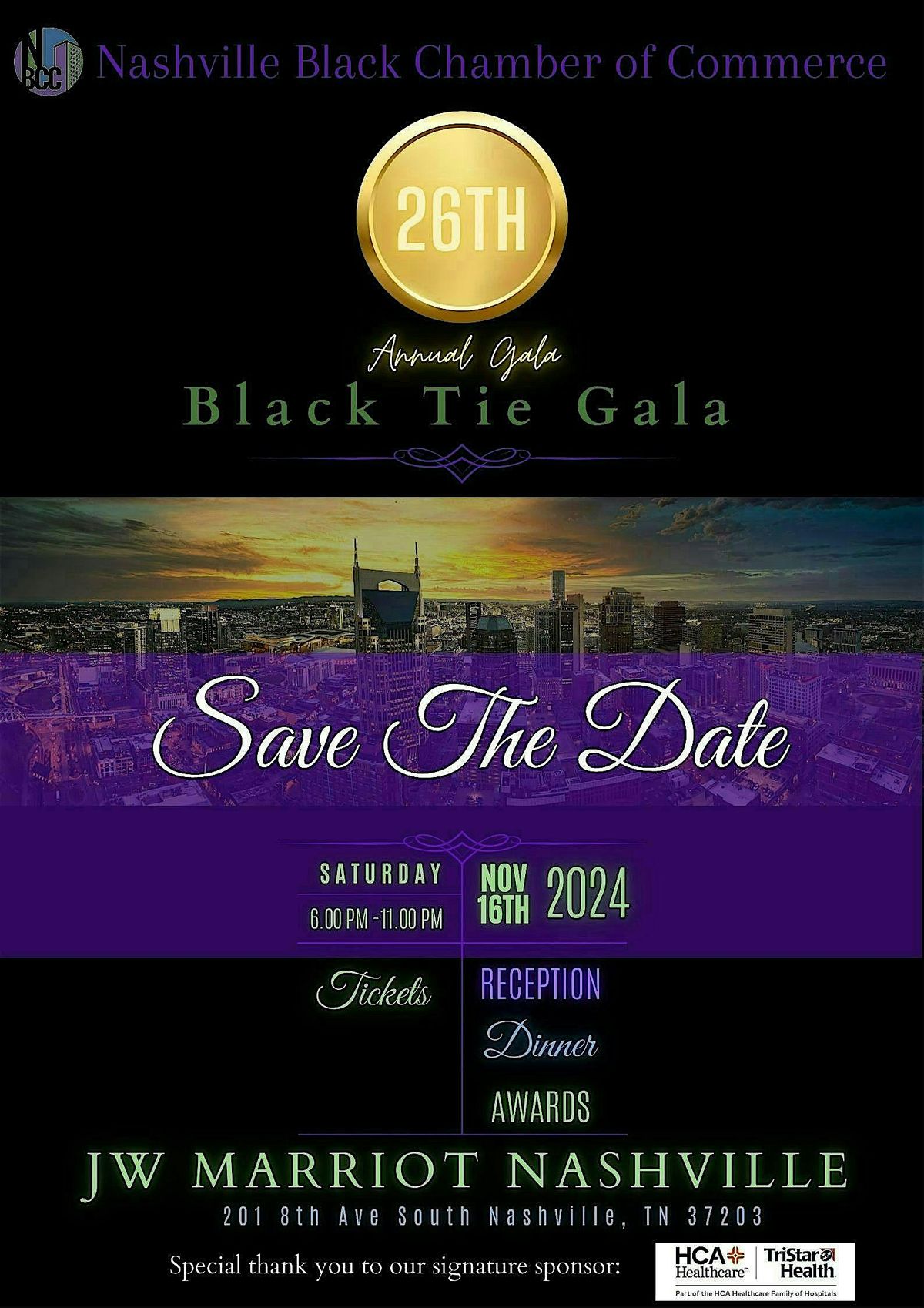 NBCC, 26th Annual Black-Tie Gala and Awards Celebration, November 16th