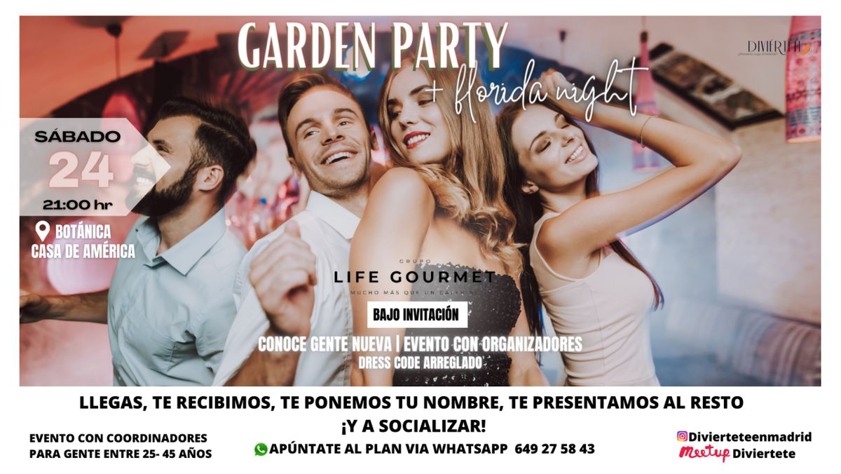 GARDEN PARTY EN CASA AMERICA, VENTE A CONOCER GENTE NUEVA!