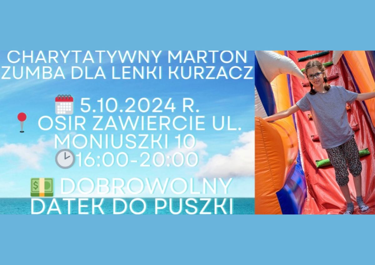 Charytatywny maraton zumba dla Lenki Kurzacz