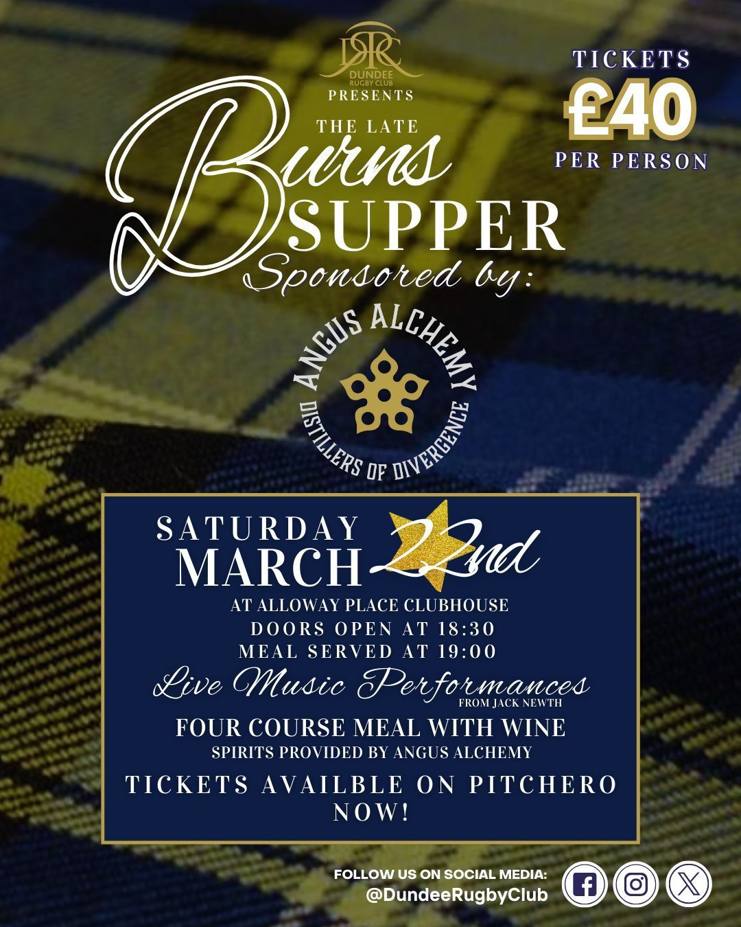 Dundee Rugby Club's Late Burns Supper