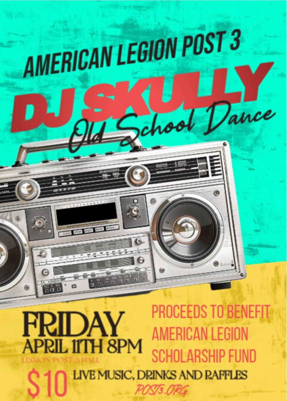 Old School Dance with DJ Skully - A Fundraiser for the Legion Scholarship Fund