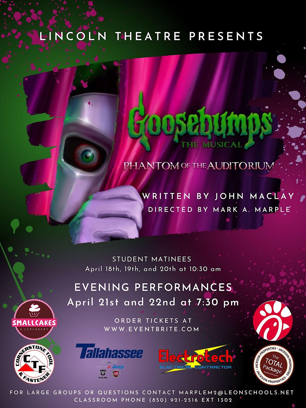 Goosebumps the Musical: Phantom of the Auditorium, Lincoln High School ...