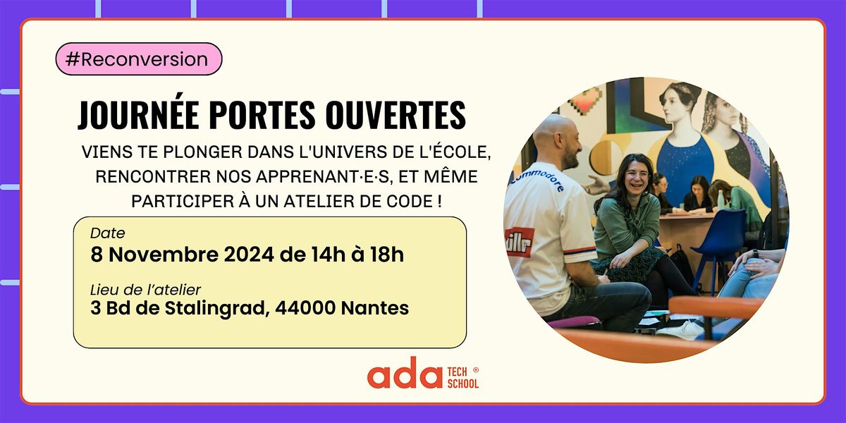 Journ\u00e9e Portes Ouvertes - Ada Tech School Nantes 11\/24