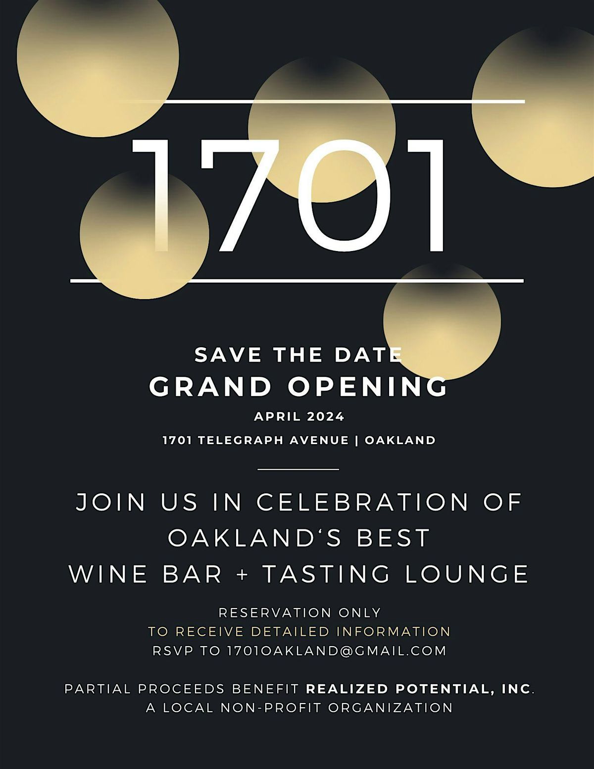 1701 Wine Bar + Tasting Lounge GRAND OPENING GALA