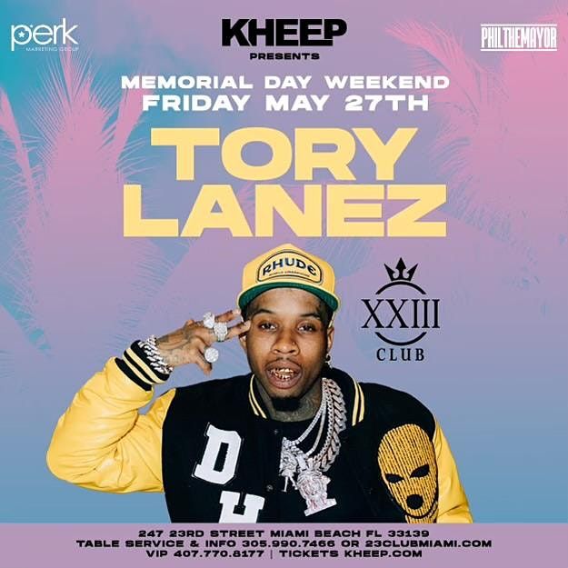 Tory Lanez at 23 Club South Beach Miami Memorial Day Weekend