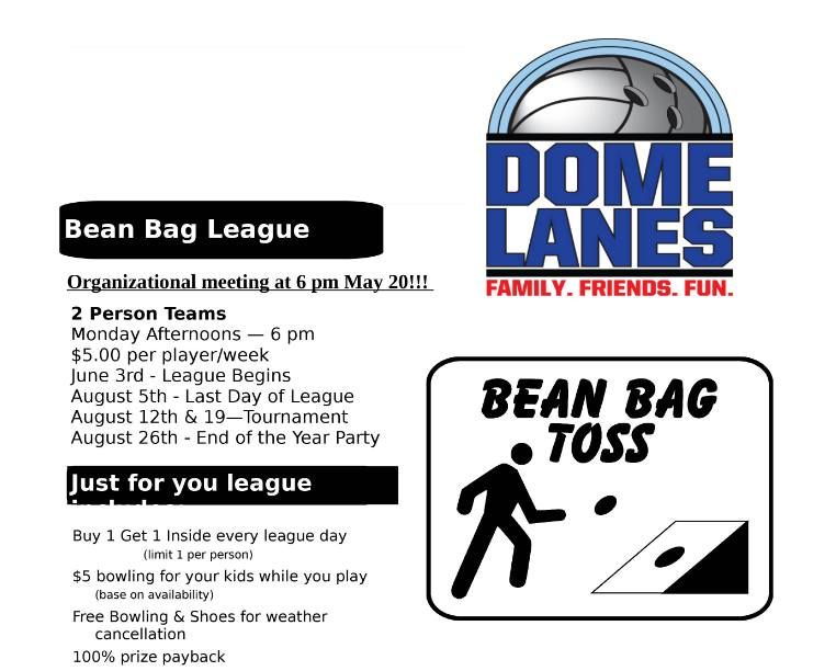 SIGN-UPS\/MEETING - Bean Bag League (May 20th)