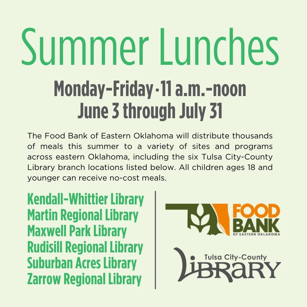 FREE LUNCH @ KW LIBRARY FOR CHILDREN AGES 18 & UNDER.