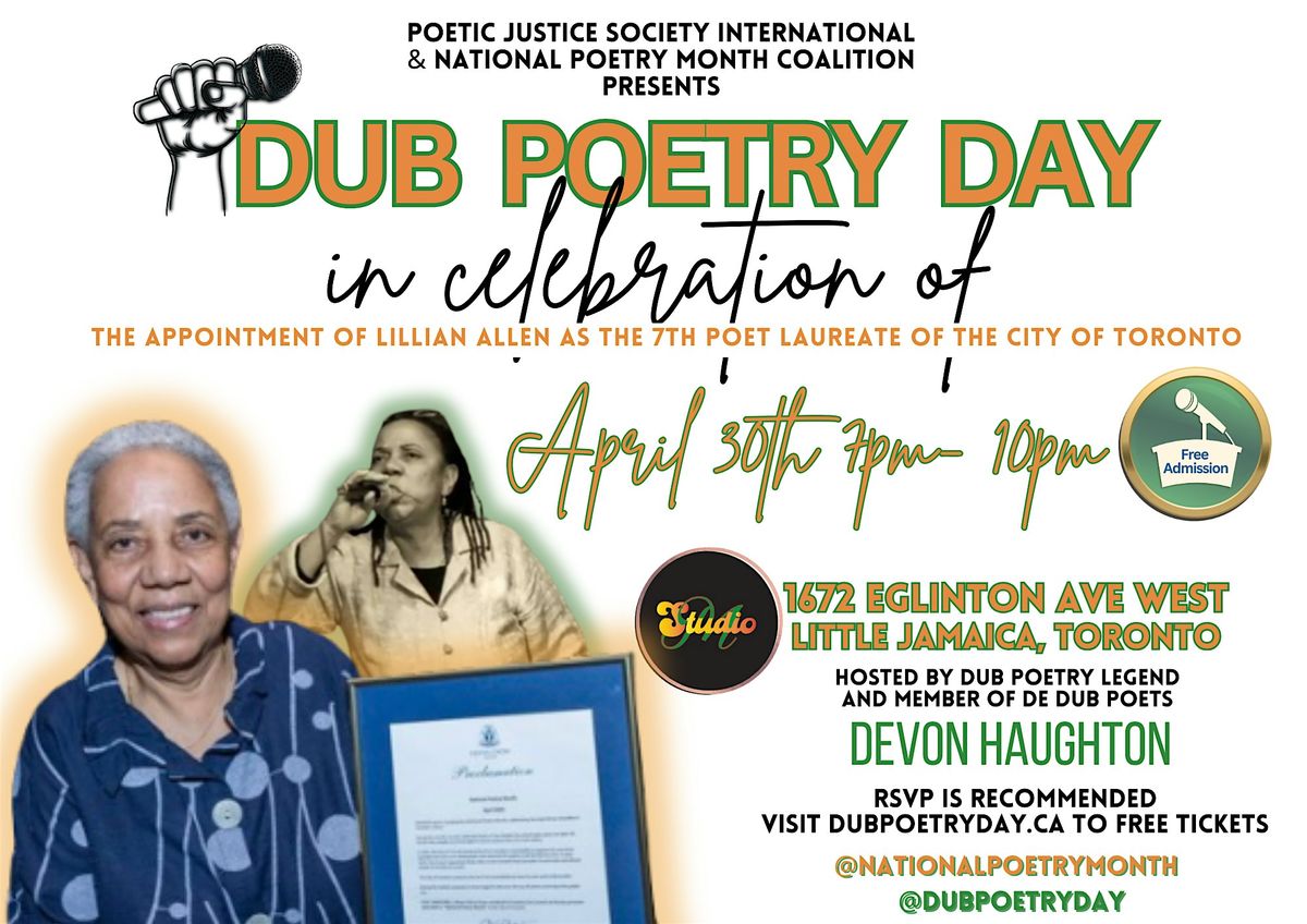 Dub Poetry Day - Celebration of Toronto's 7th Poet Laureate- Lillian Allen