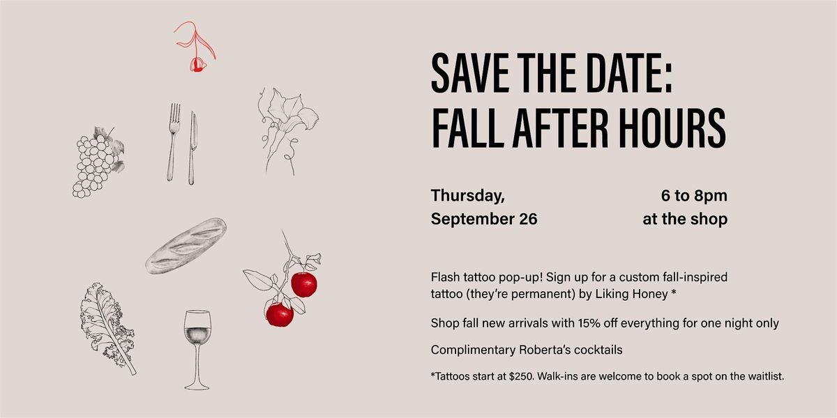 Fall After Hours: Flash tattoo pop-up!