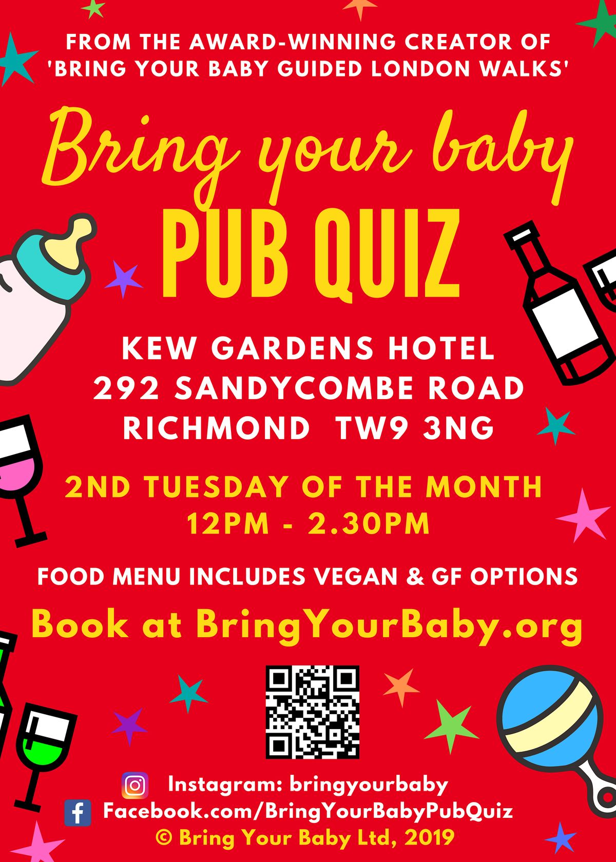 BRING YOUR BABY PUB QUIZ @ Kew Gardens Hotel, KEW, RICHMOND (TW9)