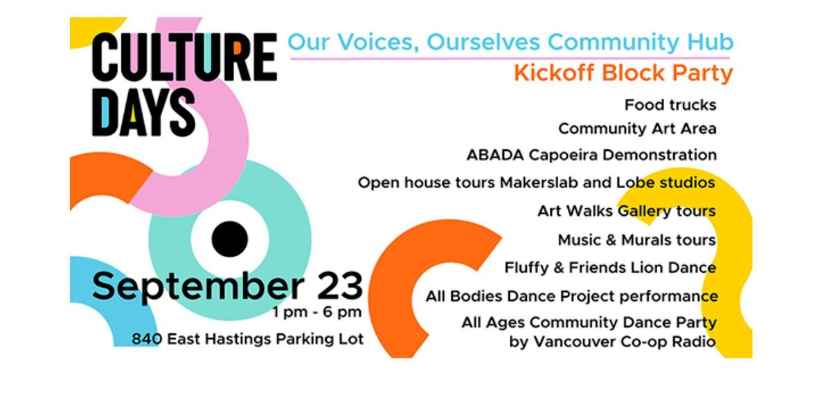 Our Voices, Ourselves Community Hub Kickoff Party