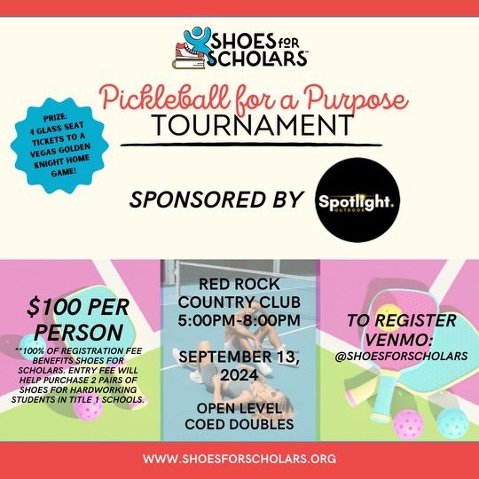 Pickleball For A Purpose: Shoes For Scholars Charity Event