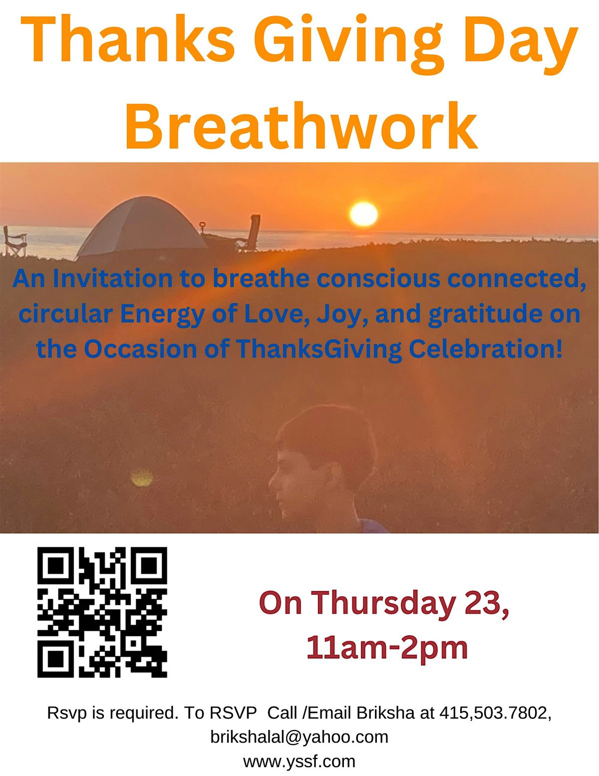 Thanks Giving Day Breathwork: Breathe Energy & Ecstasy with Thankful Heart!