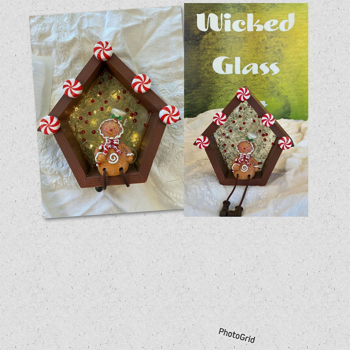 Lighted Gingerbread House with glass